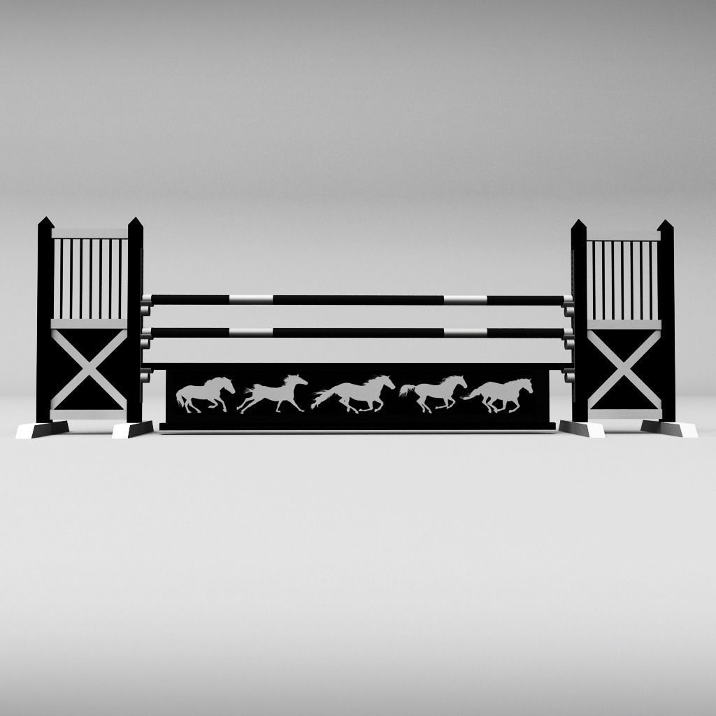 Horse jump obstacle pack 3D model_28