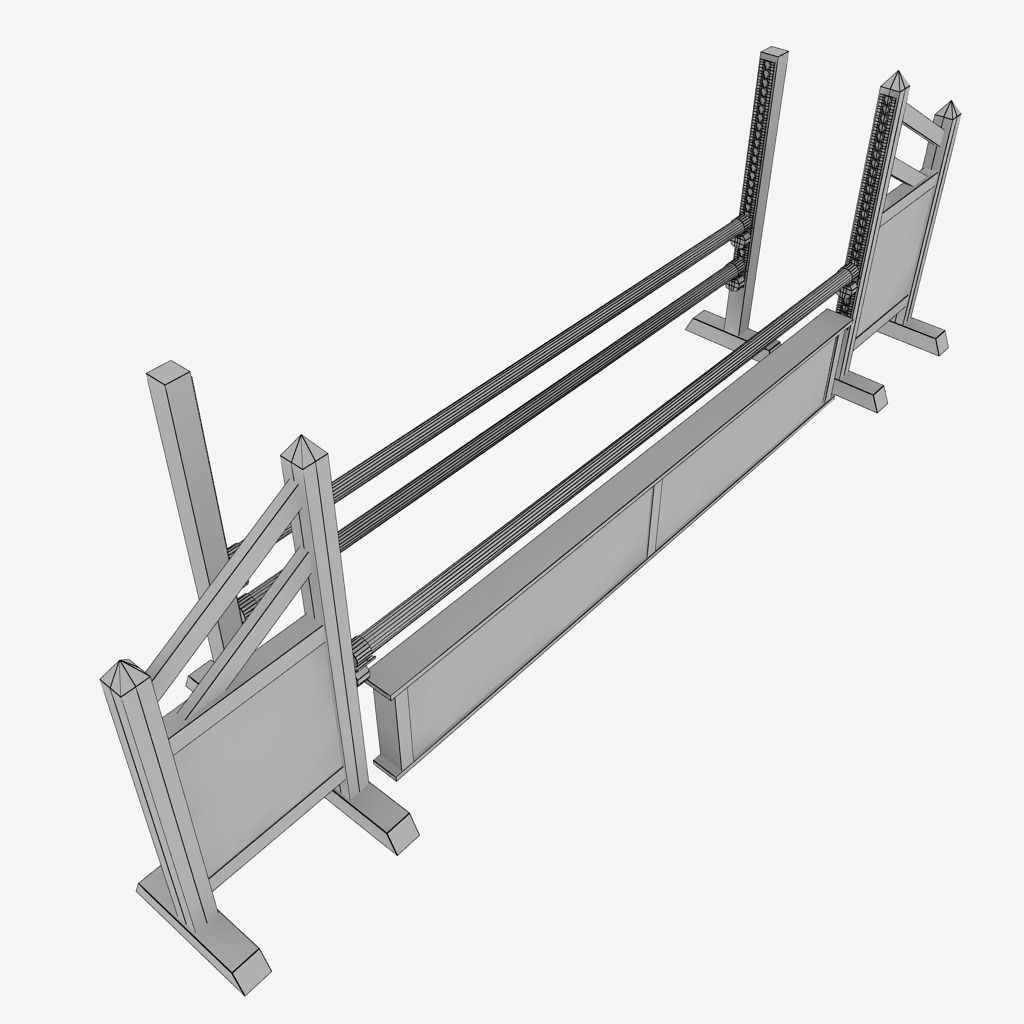 Horse jump obstacle pack 3D model_16