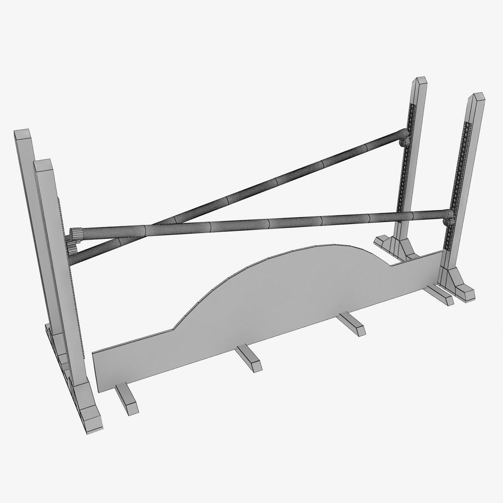 Horse jump obstacle pack 3D model_7