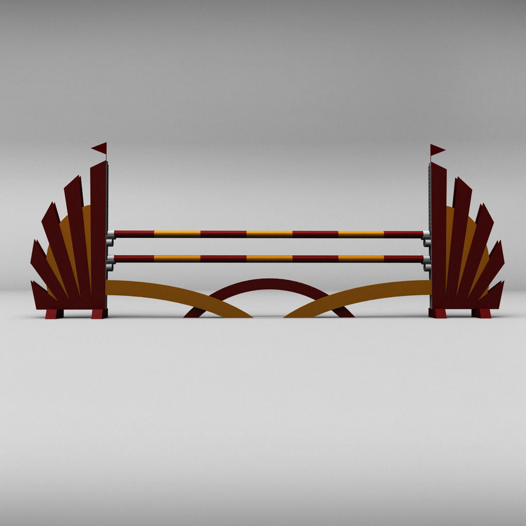 Horse jump obstacle pack 3D model_14
