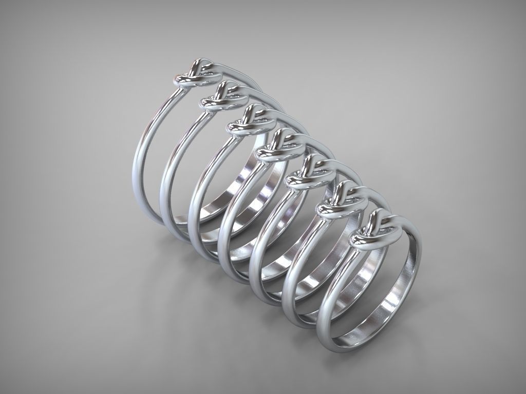 Rings Knot STL 3D print model_3