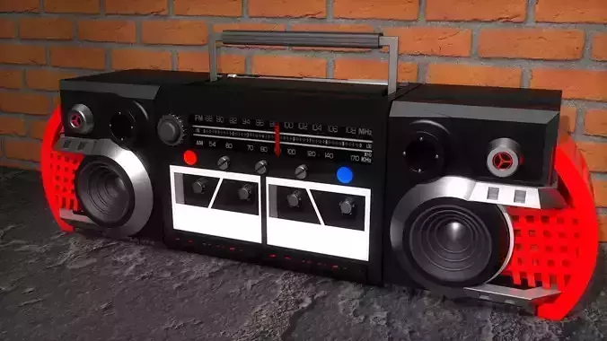radio boombox with speakers and lights