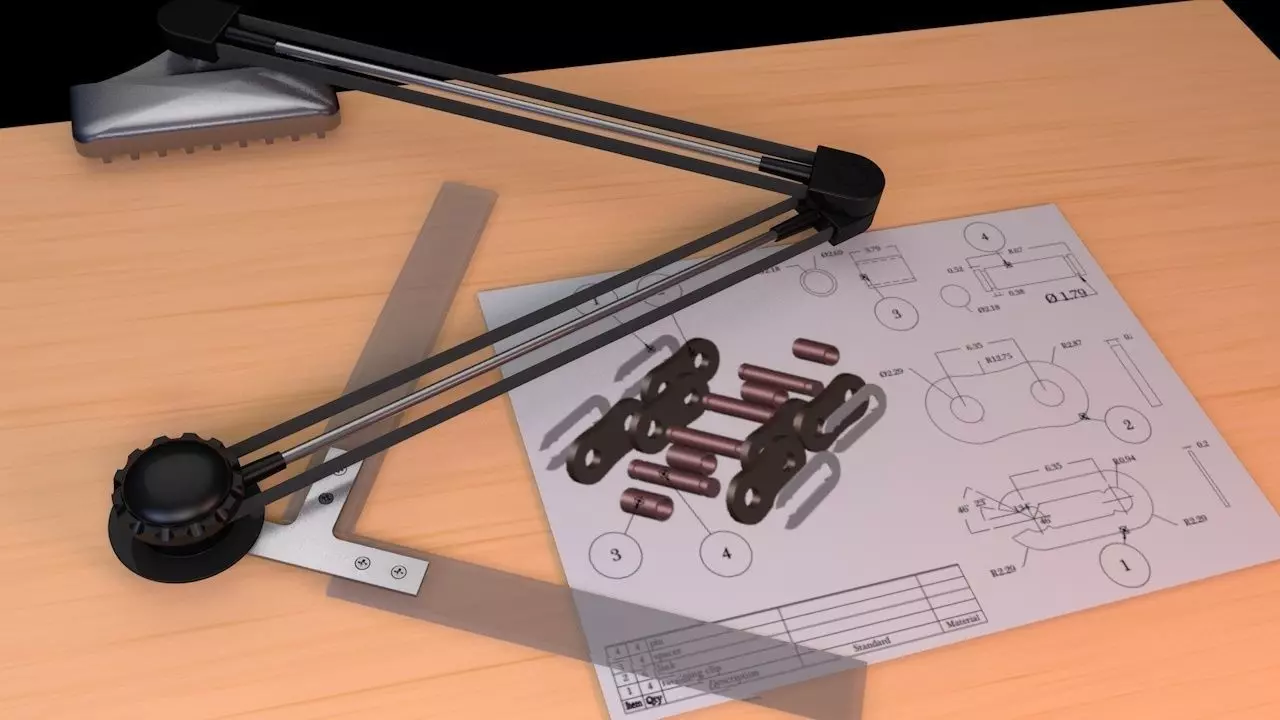 drafting table arm  3D model_0