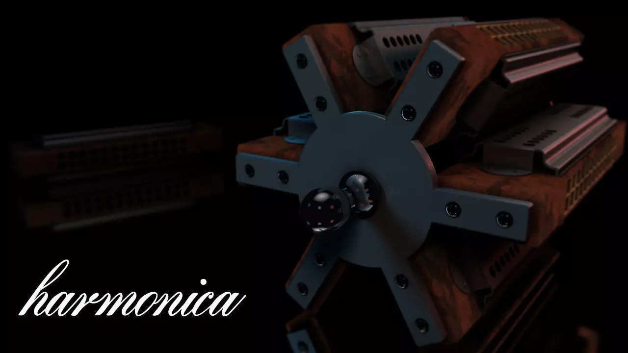 harmonica Free 3D model