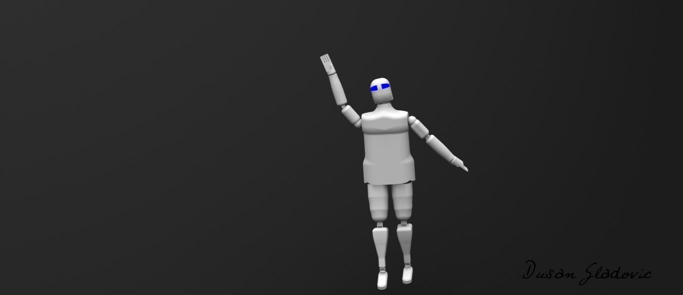 Humanoid robot Free 3D model_1