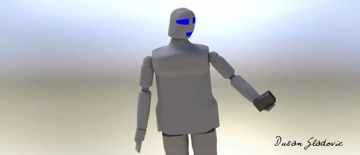 Humanoid robot Free 3D model_0