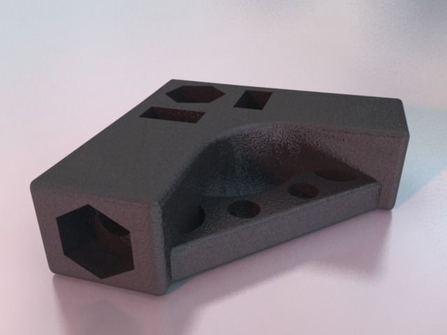 Right Angle for Threaded Bar Free 3D print model_2