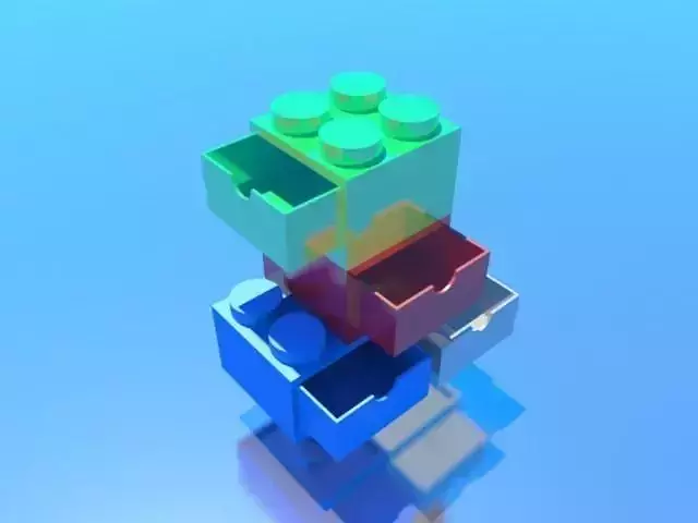 Stackable Legolike Container Lego modular Free 3D print model