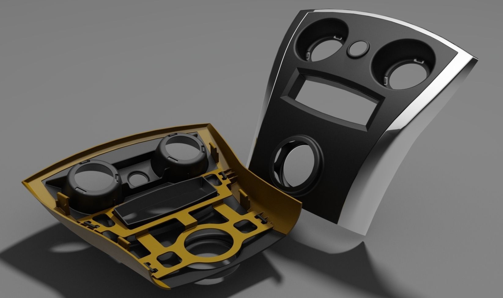 DashboardV1 door handle with two holes Free 3D model_1