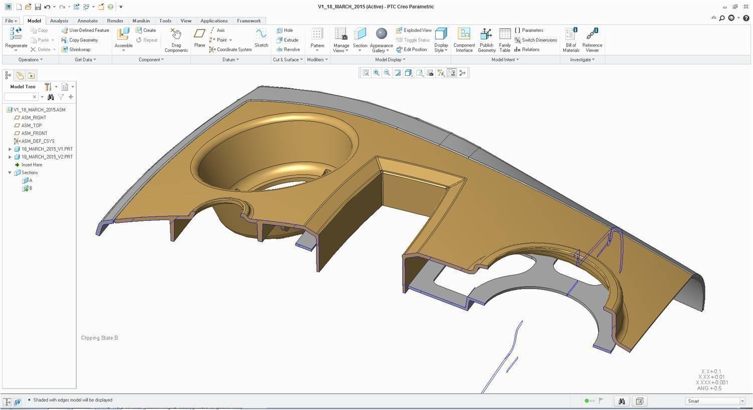 DashboardV1 door handle with two holes Free 3D model_2