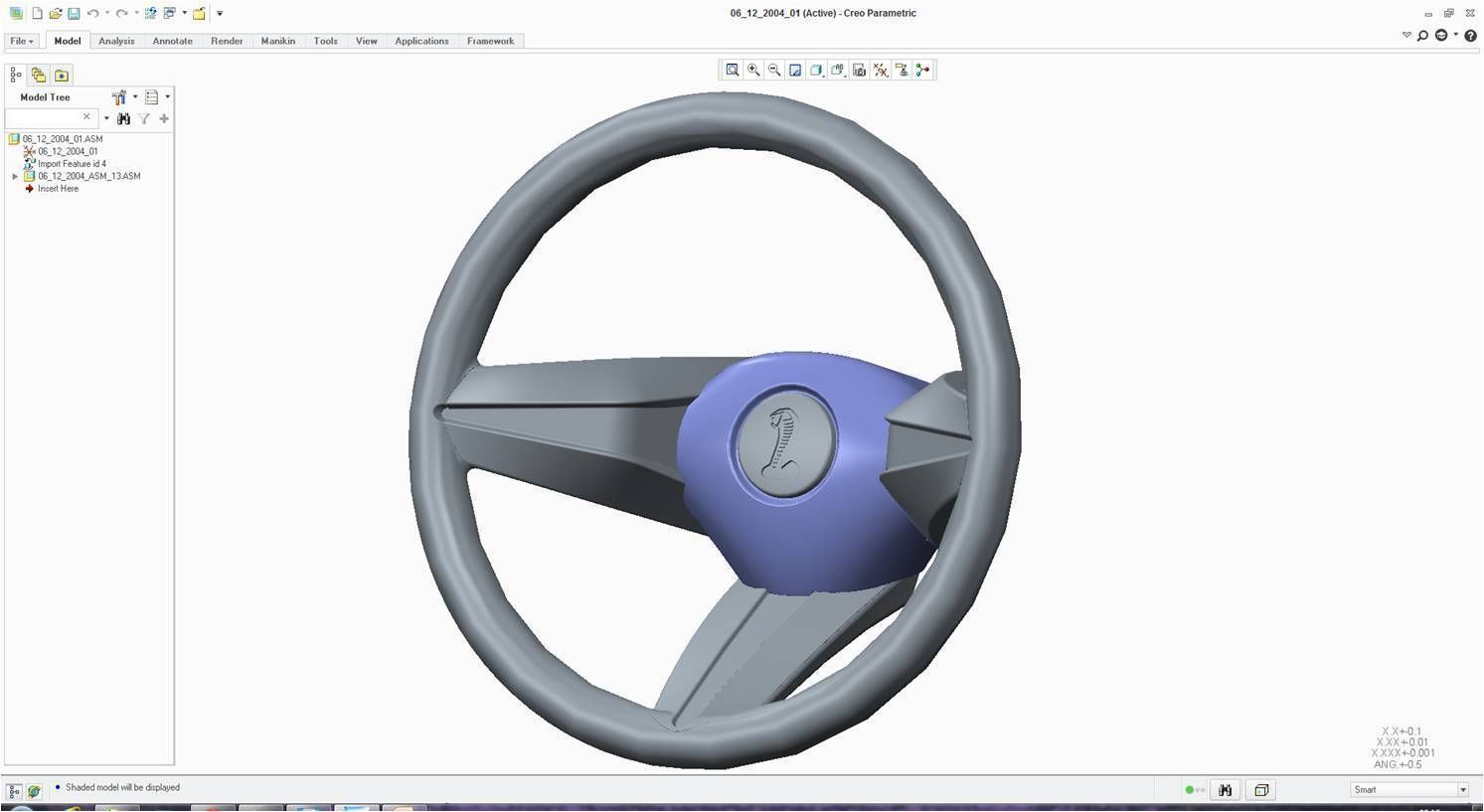 Steering Wheel V5Ford Free 3D model_3