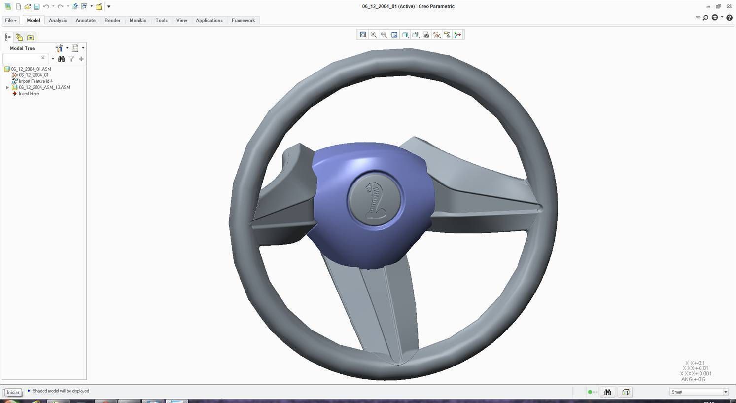 Steering Wheel V5Ford Free 3D model_4