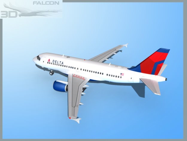 Falcon3D A319 Delta 3D model_9