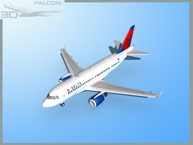 Falcon3D A319 Delta 3D model_1