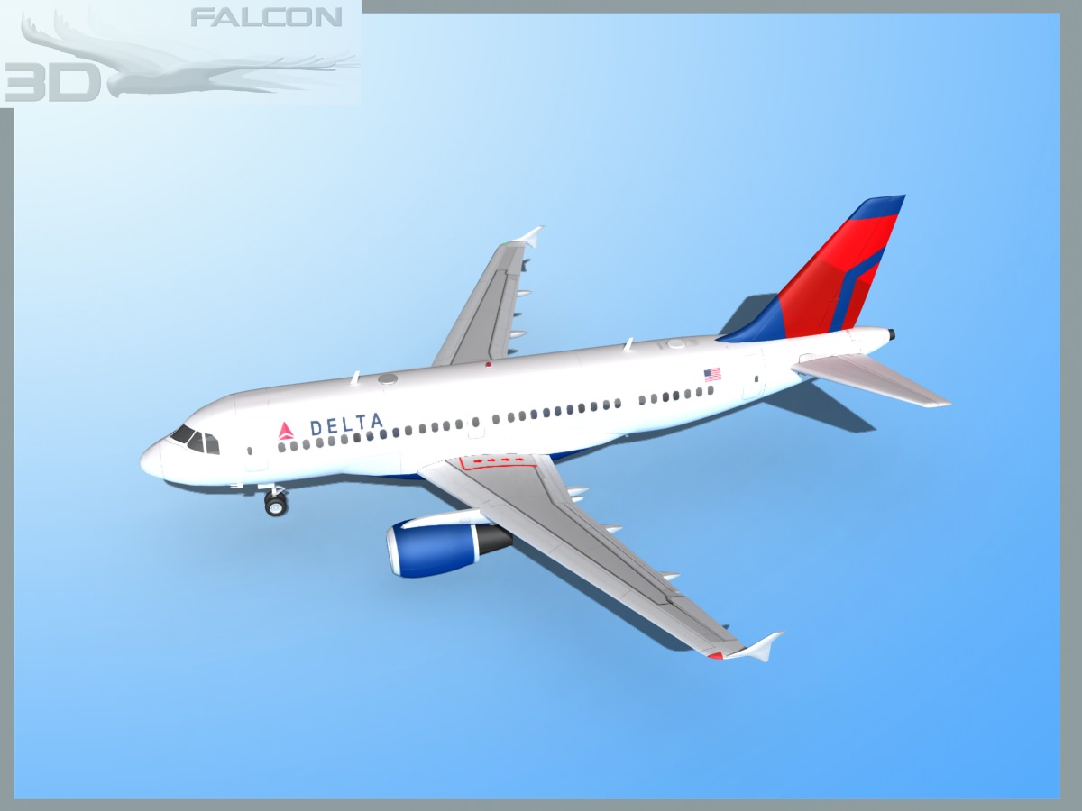 Falcon3D A319 Delta 3D model_10