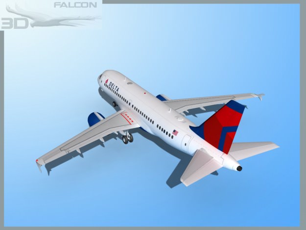 Falcon3D A319 Delta 3D model_8