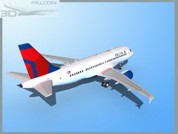 Falcon3D A319 Delta 3D model_6