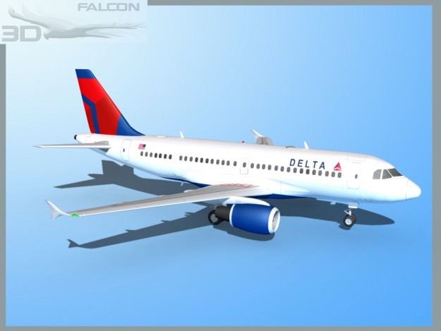 Falcon3D A319 Delta 3D model_4