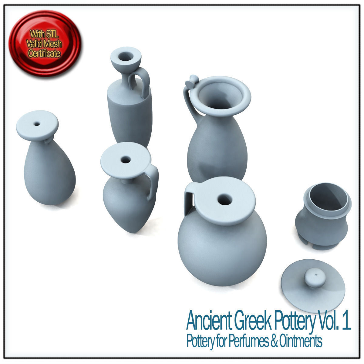 Ancient Greek Pottery Vol 1 STL Printable 3D print model_1