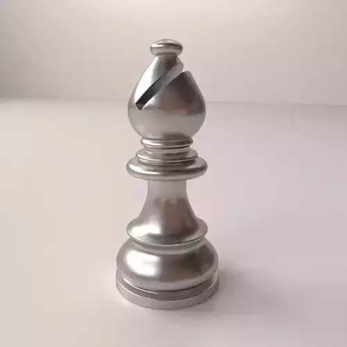 Bishop silver chess piece