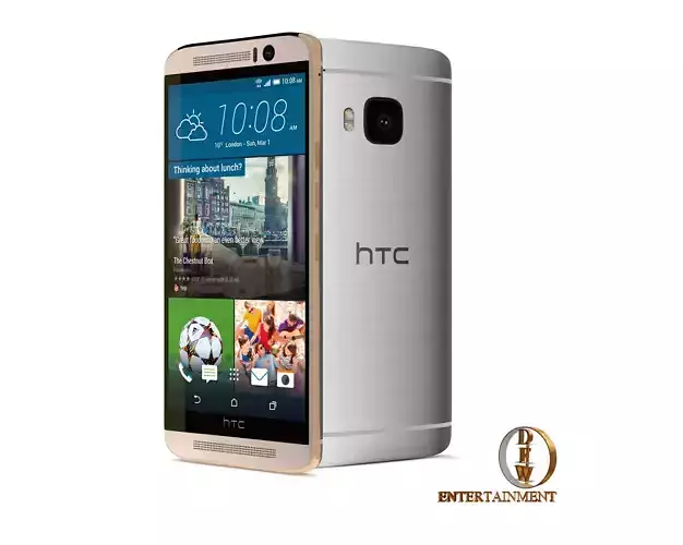 HTC ONE M9 Grey and Silver-Gold With Cam- Lighting Scene 3D model