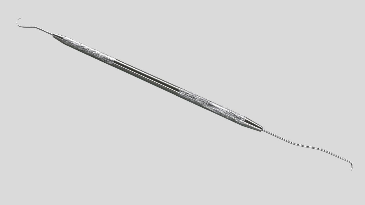 Dentist pick Low-poly 3D model_3