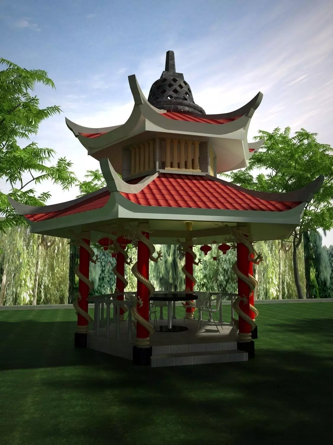 Chinese Gazebo 3D model_0