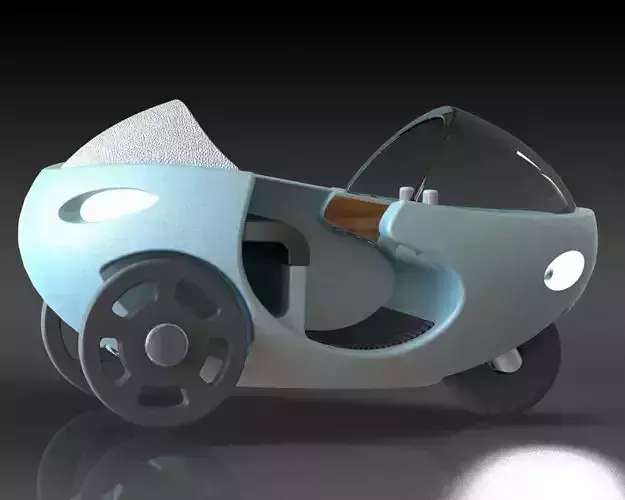 mini-car toy car with wheels and seat Free 3D model