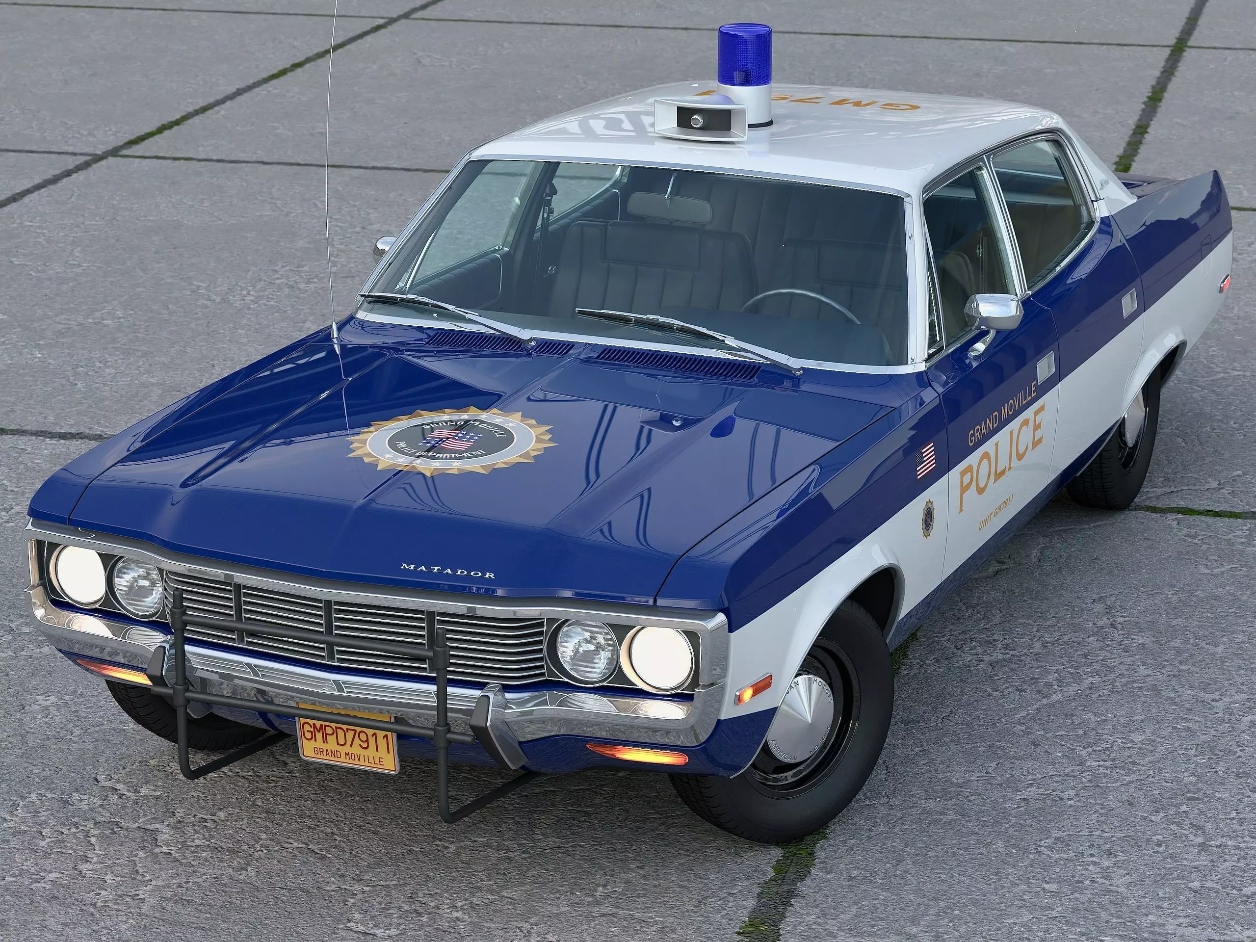 AMC Matador Police 1972 3D model_0