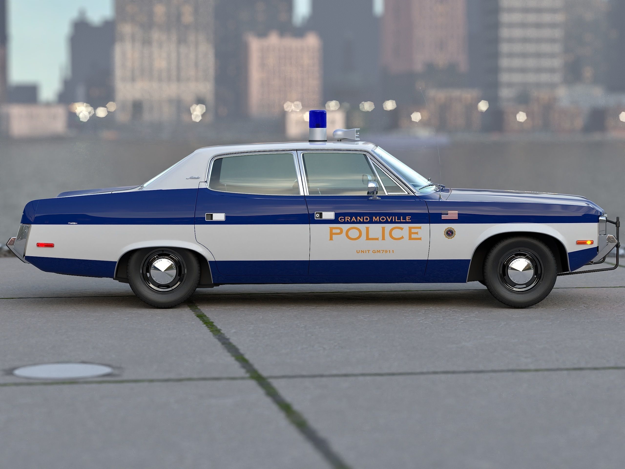 AMC Matador Police 1972 3D model_3
