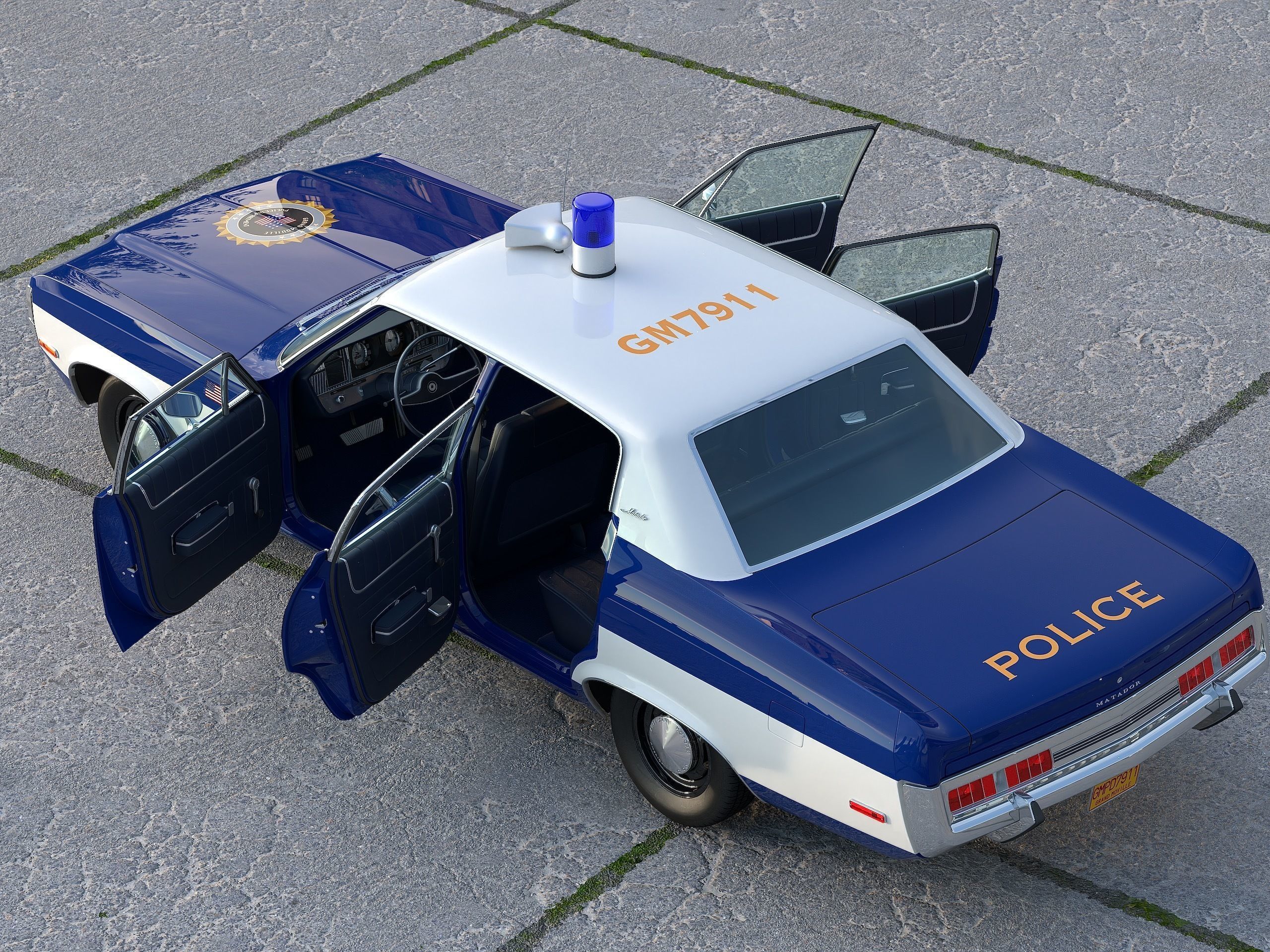 AMC Matador Police 1972 3D model_6