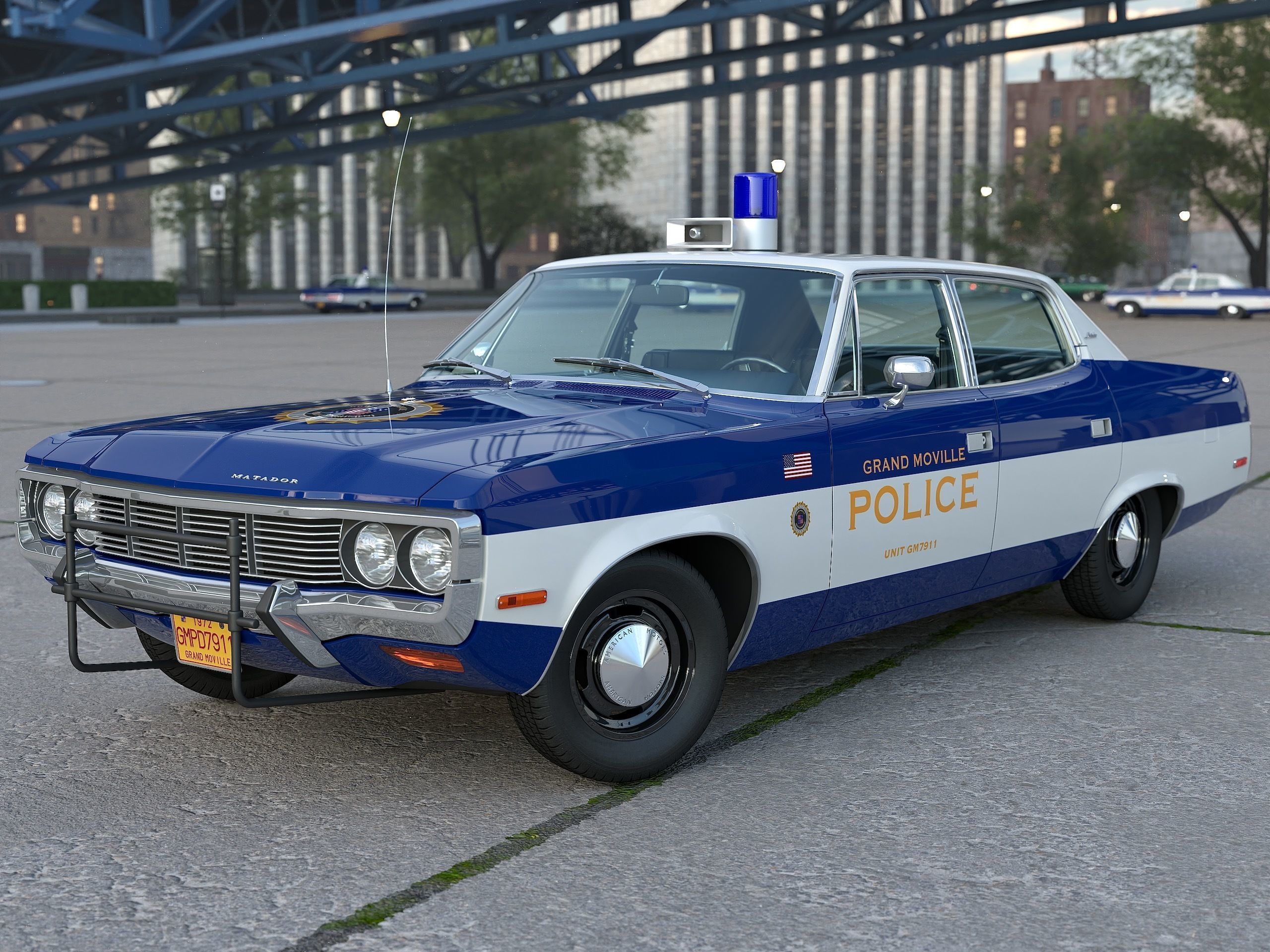AMC Matador Police 1972 3D model_5