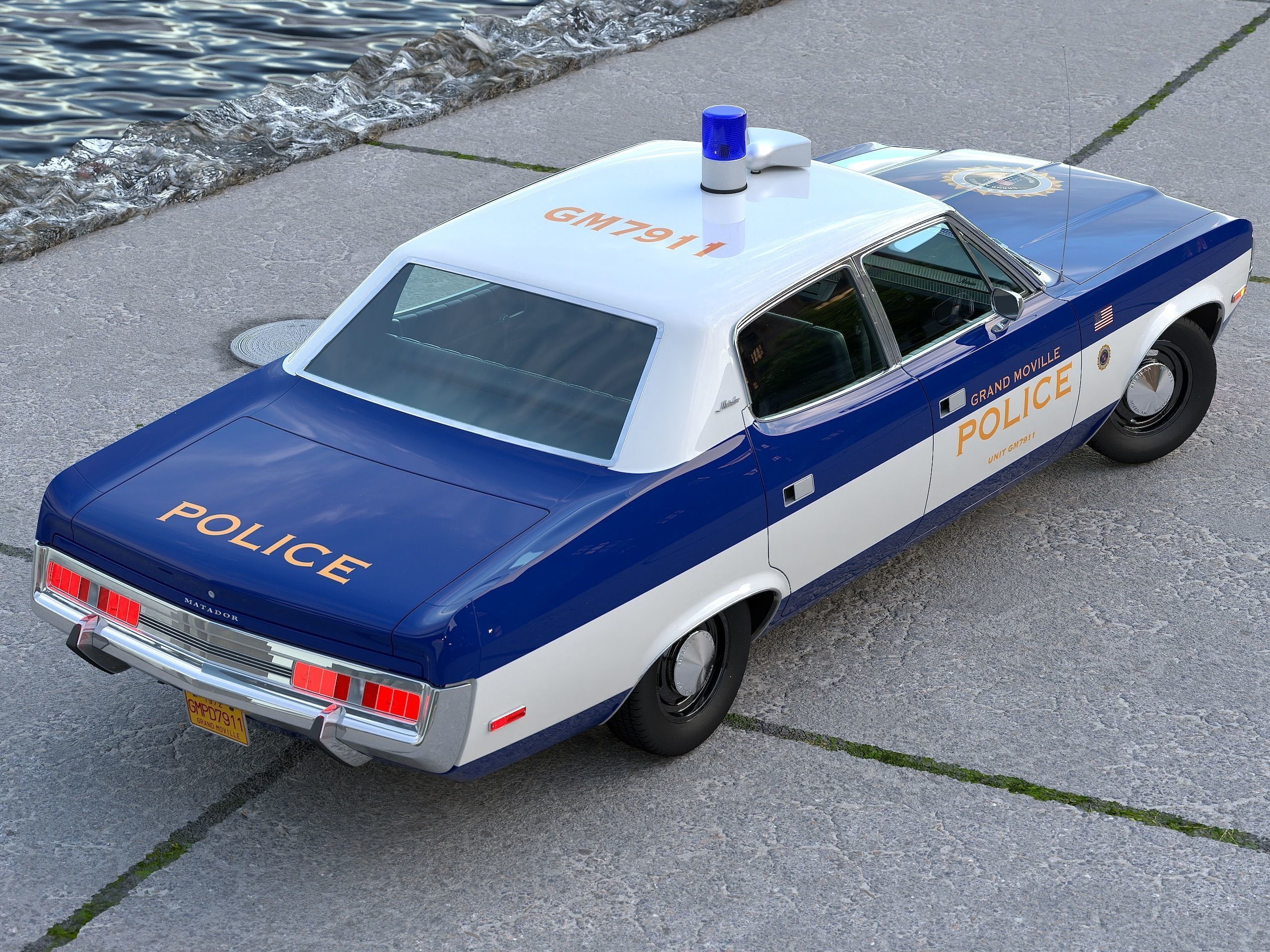 AMC Matador Police 1972 3D model_1