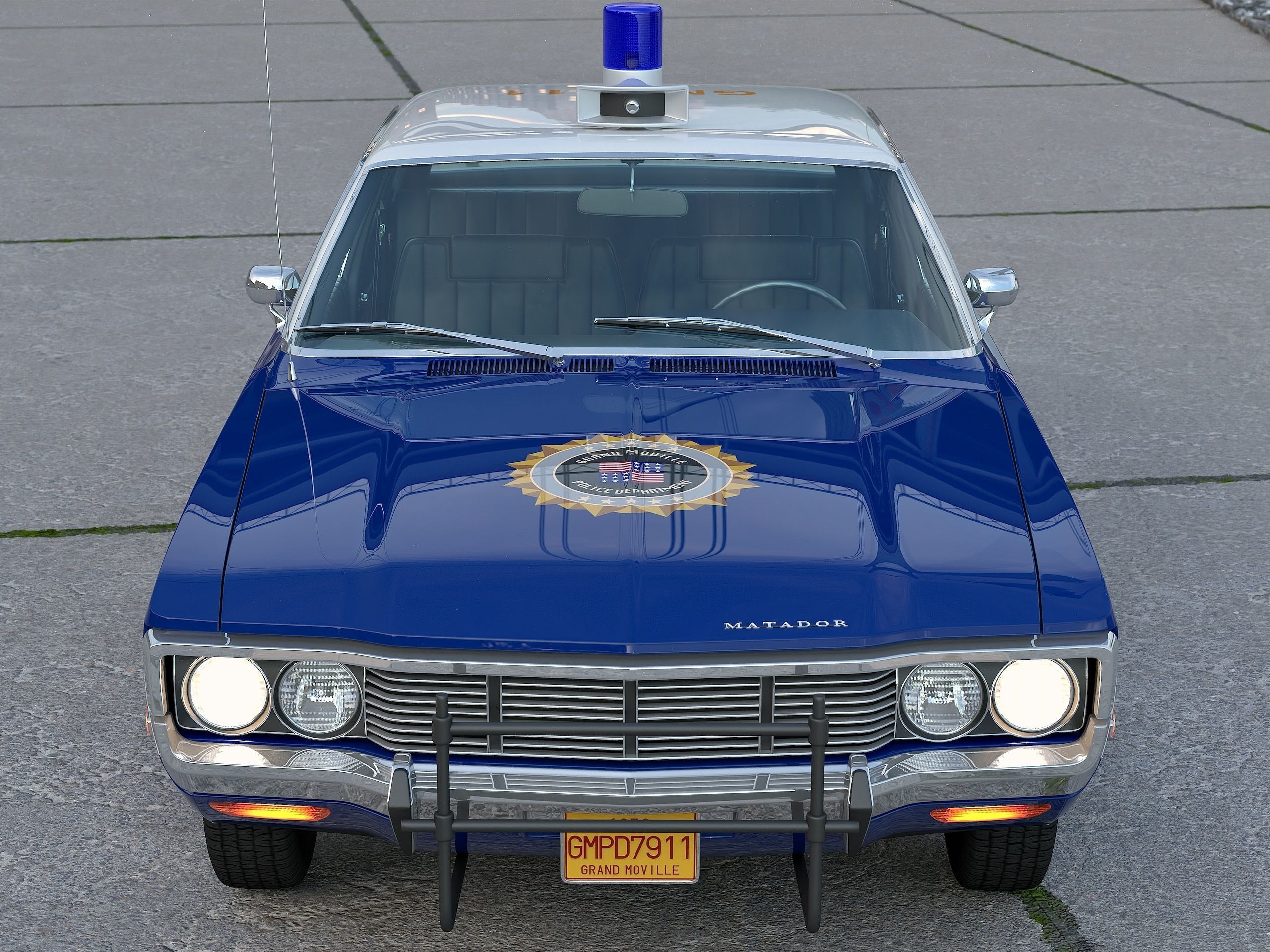 AMC Matador Police 1972 3D model_2