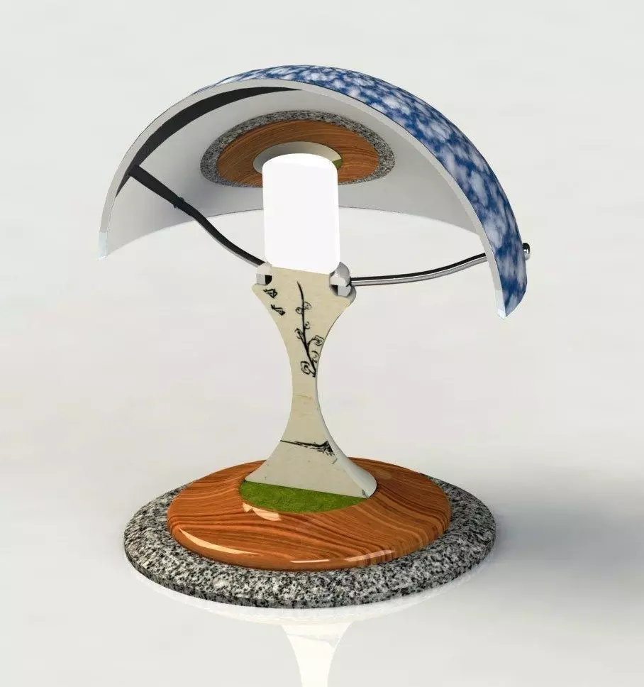 Lamp table with design Free 3D model