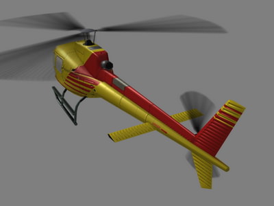 As-350 V4 Helicopter Low-poly 3D model_3