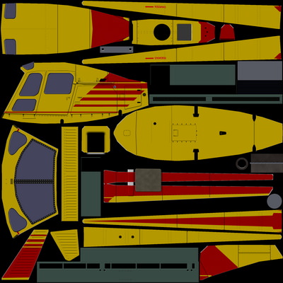 As-350 V4 Helicopter Low-poly 3D model_5