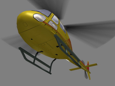 As-350 V4 Helicopter Low-poly 3D model_4