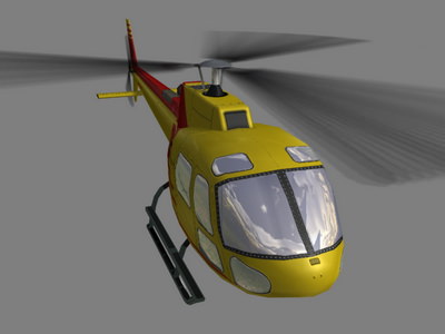 As-350 V4 Helicopter Low-poly 3D model_2