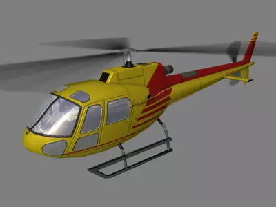 As-350 V4 Helicopter Low-poly 3D model_0