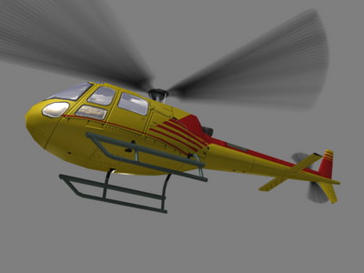 As-350 V4 Helicopter Low-poly 3D model_1