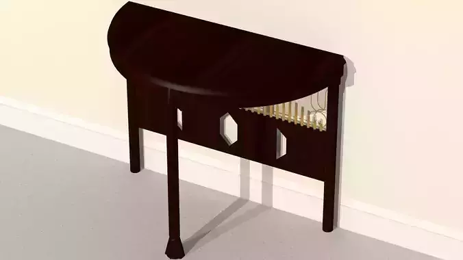 Half-moon Wall Table Low-poly 3D model