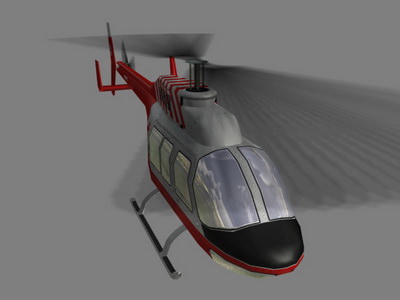 Jet Ranger V6 Helicopter Low-poly 3D model_2
