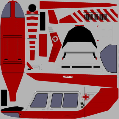 Jet Ranger V6 Helicopter Low-poly 3D model_5