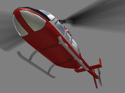 Jet Ranger V6 Helicopter Low-poly 3D model_4