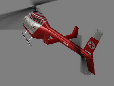 Jet Ranger V6 Helicopter Low-poly 3D model_3