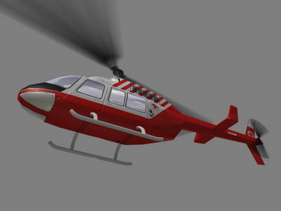 Jet Ranger V6 Helicopter Low-poly 3D model_1