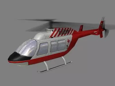 Jet Ranger V6 Helicopter Low-poly 3D model_0