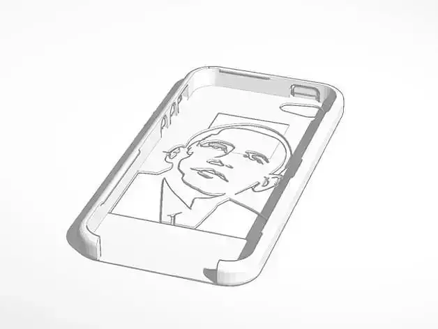 Obama rounded with buttons iphone 5 case 3D print model