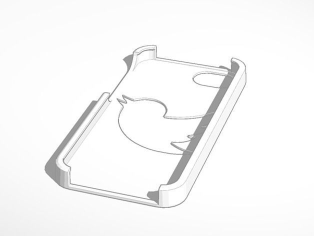 Iphone 5 twitter bird case 3D print model_1